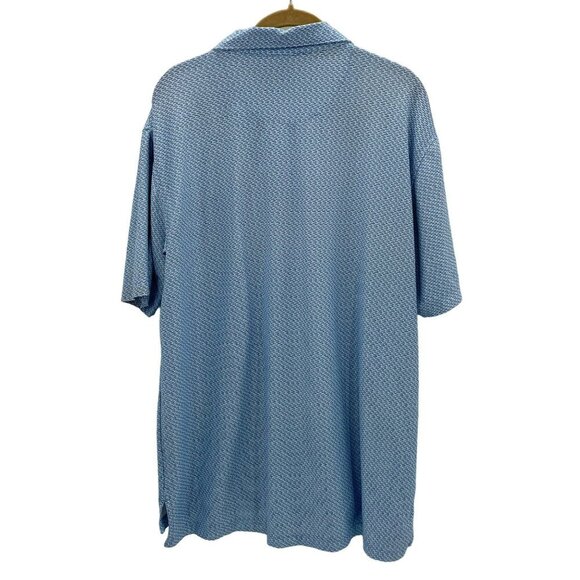 Peter Millar Summer Comfort Blue/White Polo Shirt Men's Size L - Picture 3 of 6